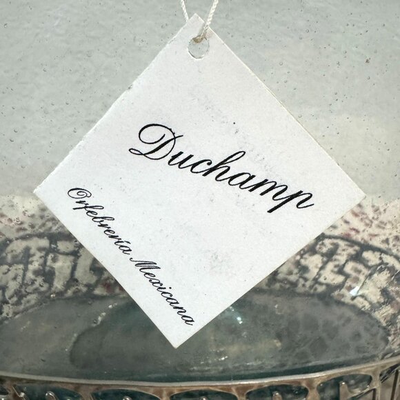 Duchamp Hand Blown Glass Decanter w/Nickel Plated Base and Cork Lid - Picture 10 of 12